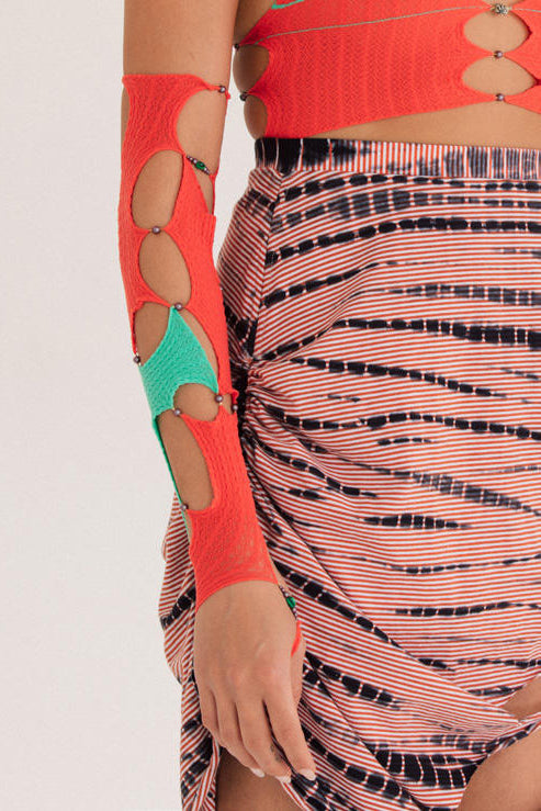 RUI Colorblock Multi-Piece Single Sleeve RSS22SF06 Blaze Orange w/Seafoam Emerald Combo